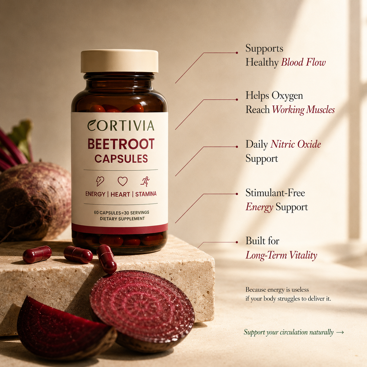 Cortivia Organic Beetroot Capsules